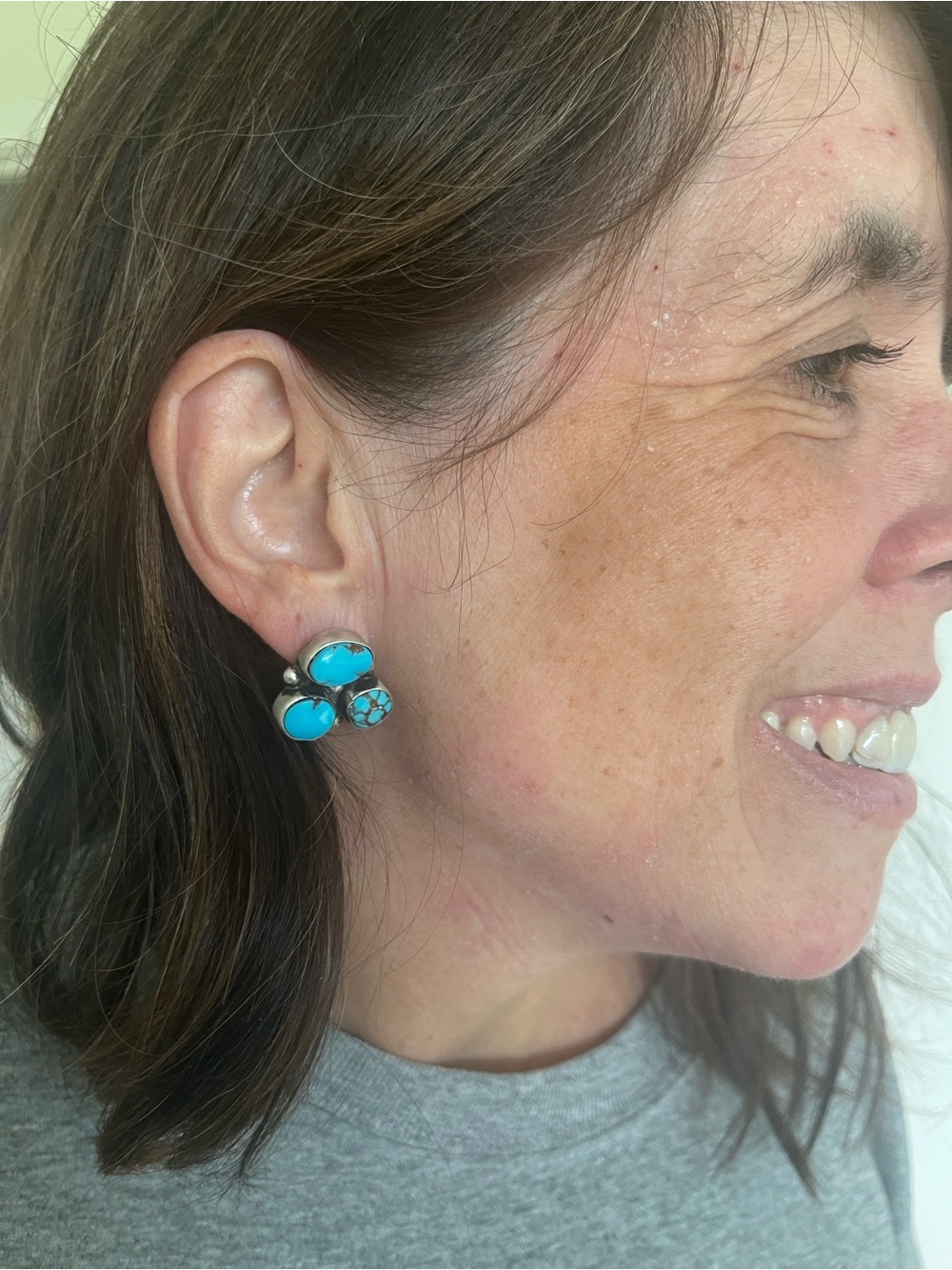 🦋 On Reserve Do Not Purchase🦋Navajo Turquoise Cluster Earrings